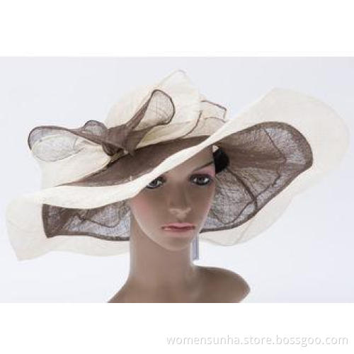 14cm Soft Brim Ladies Tea Party Hats With Two Layers Bowkno